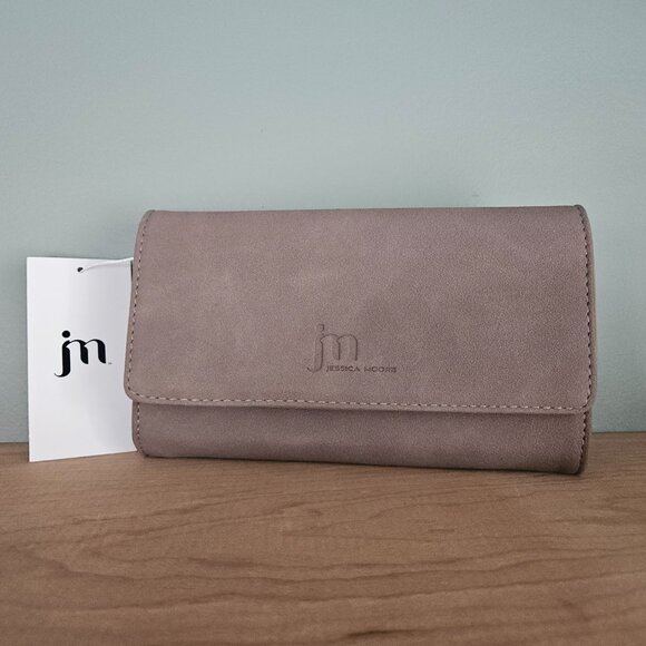 Jessica Moore Fawn Suede Clutch Bag - Picture 1 of 9